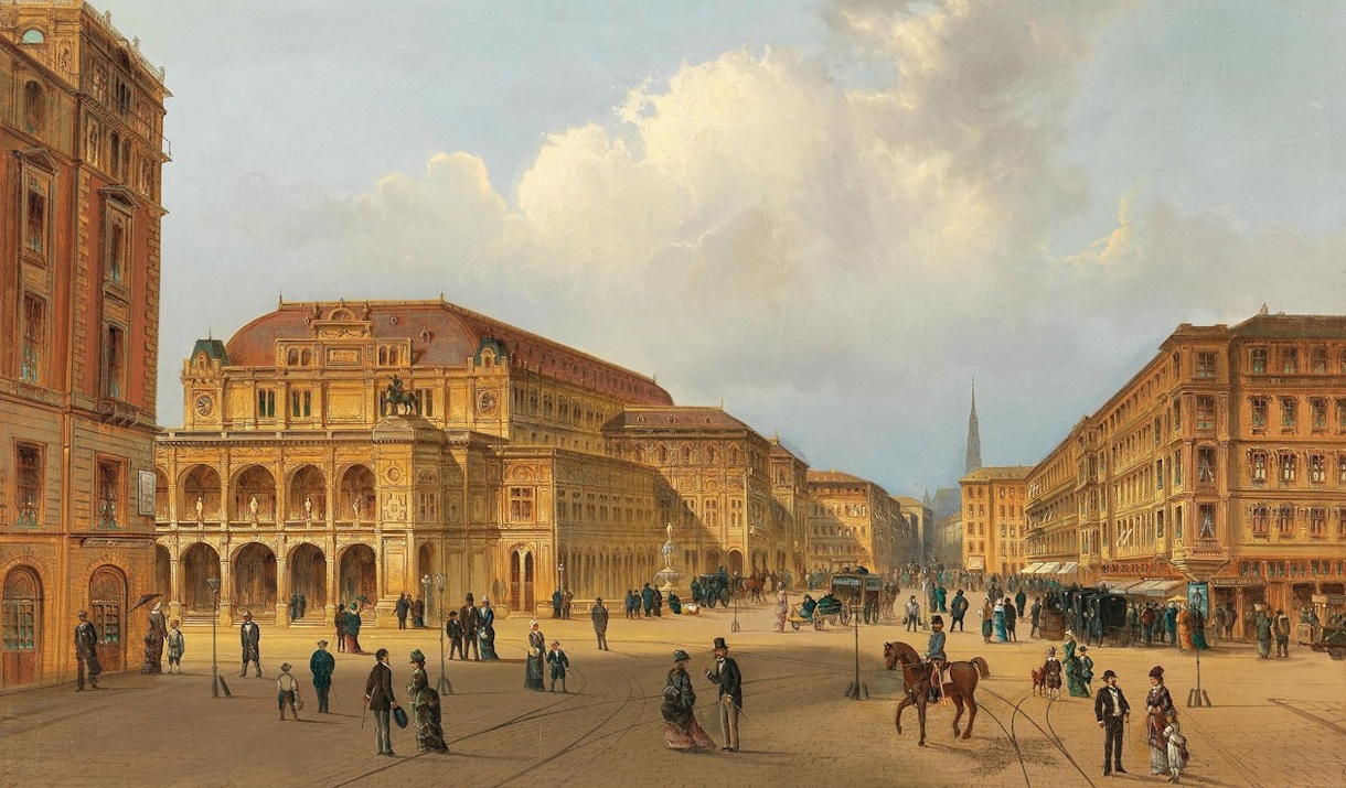A painting of the Vienna State Opera