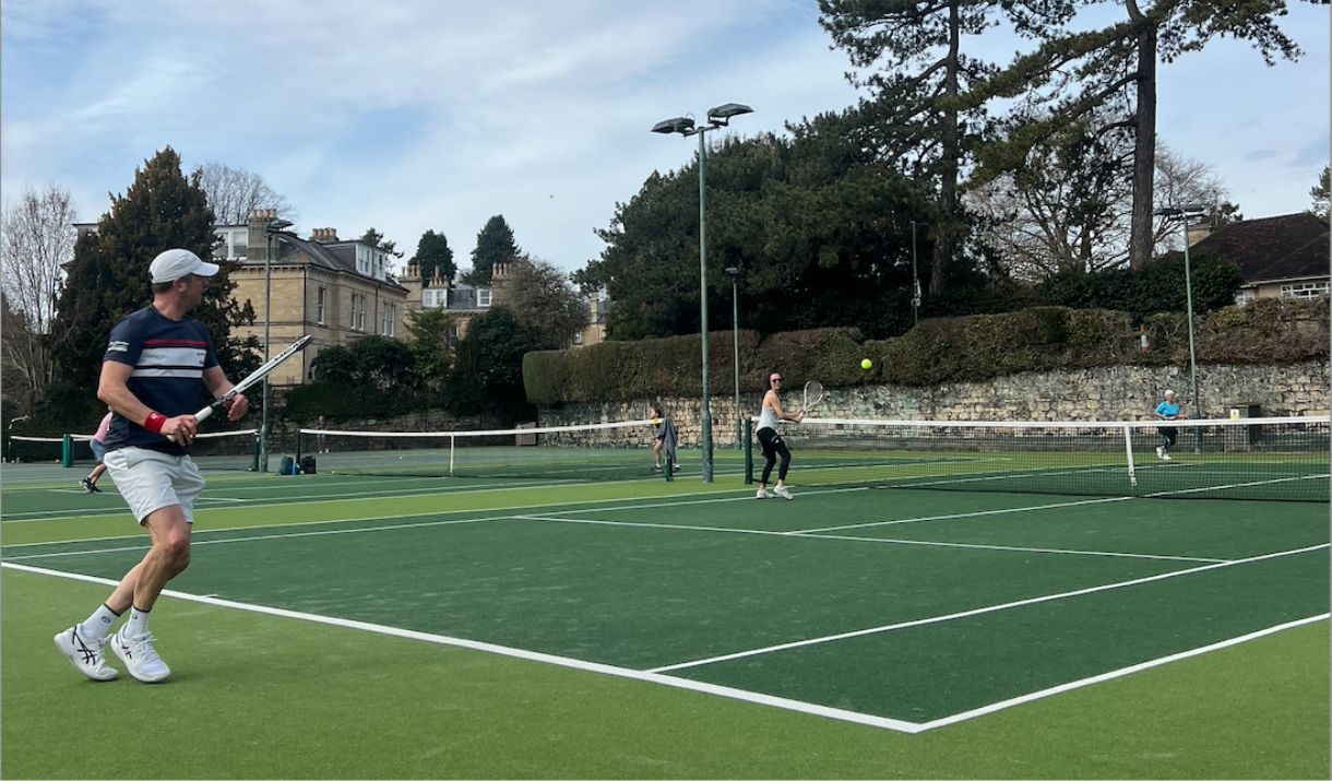 People playing tennis