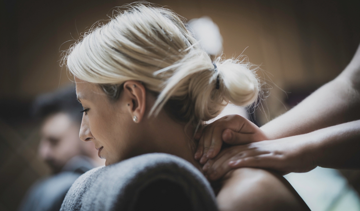 Person having a shoulder massage