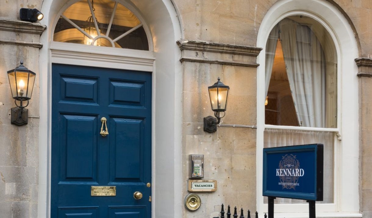 Blue front door