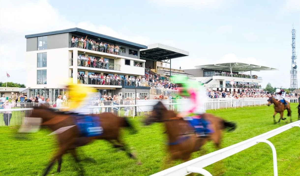 Blurred horse racing