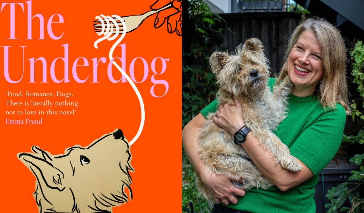 Felicity Cloake and her book and her dog.