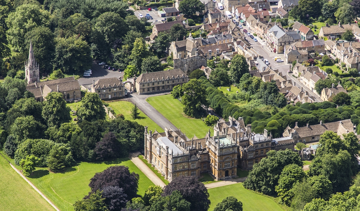 Areial shot of Corsham Court