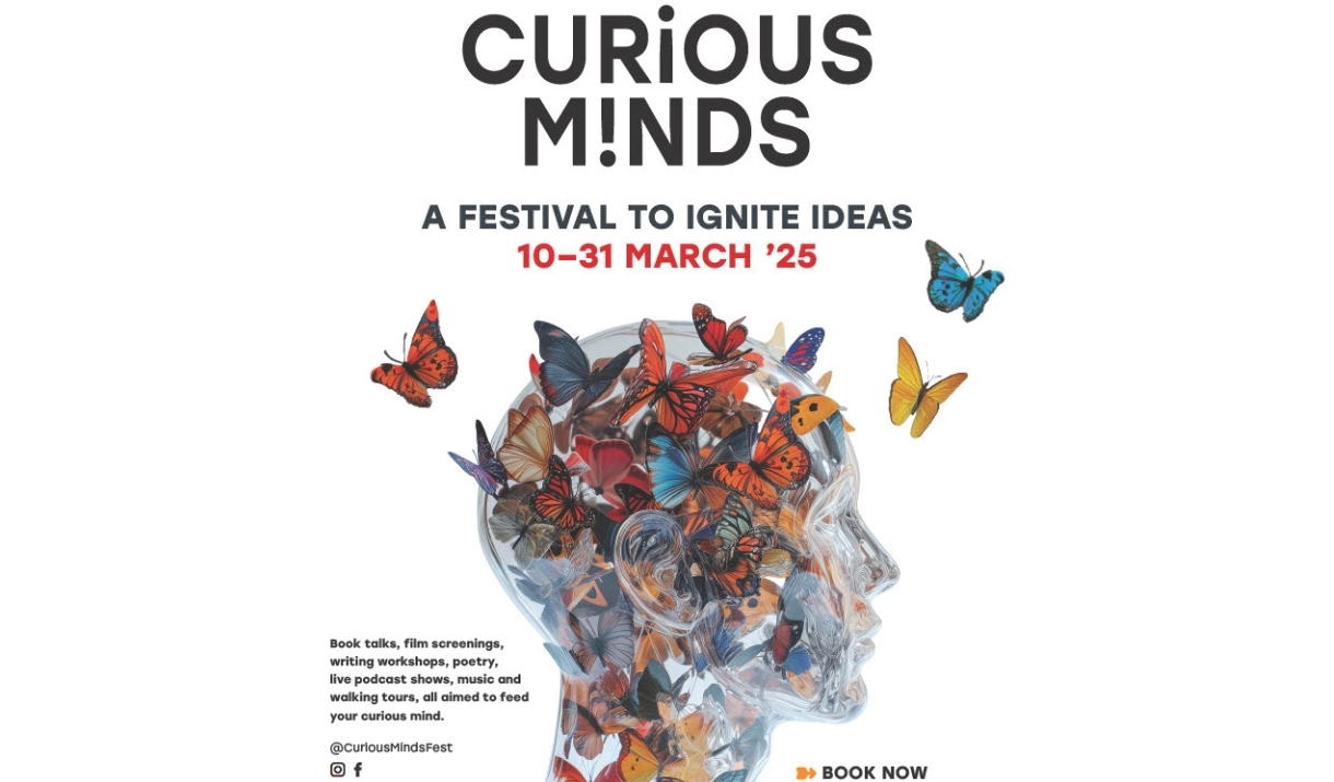 A poster advertising the Curious Minds Festival in Bath