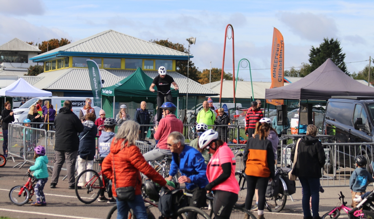 Photo of families enjoying their time at Castle Combe Circuit at the 2025 CycleFest.