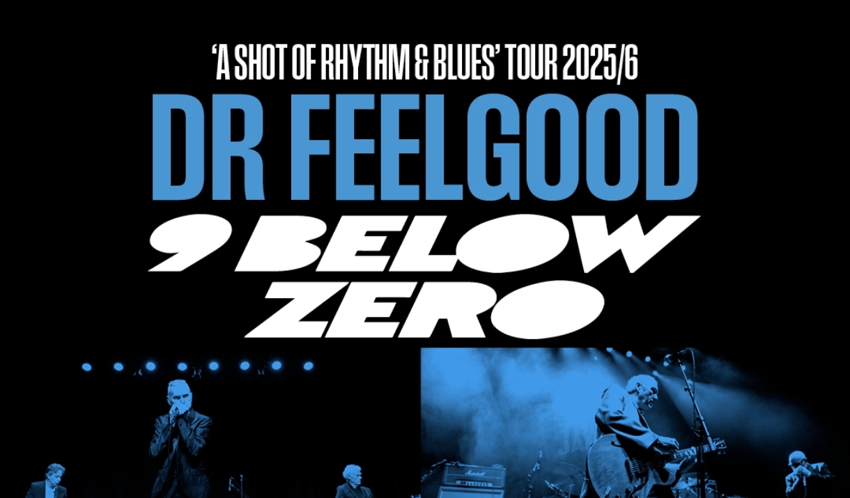 Blue tinged poster of Dr Feelgood