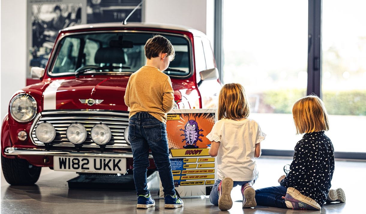 Children taking part in the Big Bug Hunt at Haynes Motor Museum