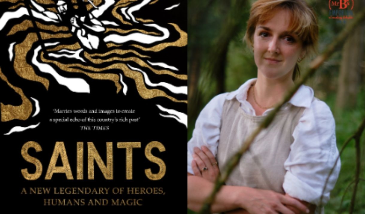 Author Amy Jeffs with her book Saints