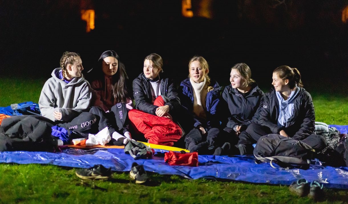 Group sleeping outdoors