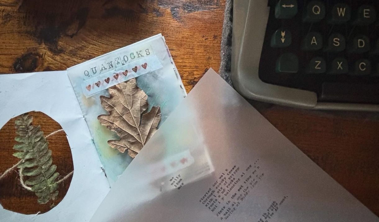 flower journal on desk