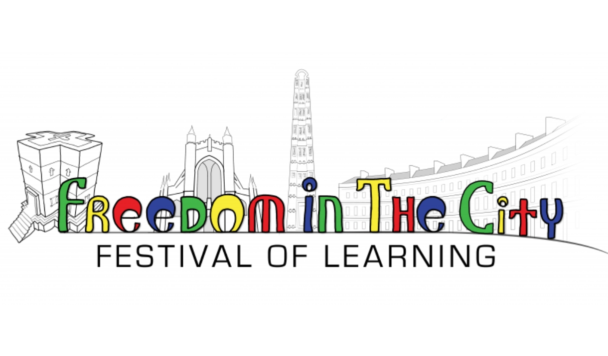 A poster advertising Fairfield House's Freedom in the City Festival at The Assembly Rooms, Bath