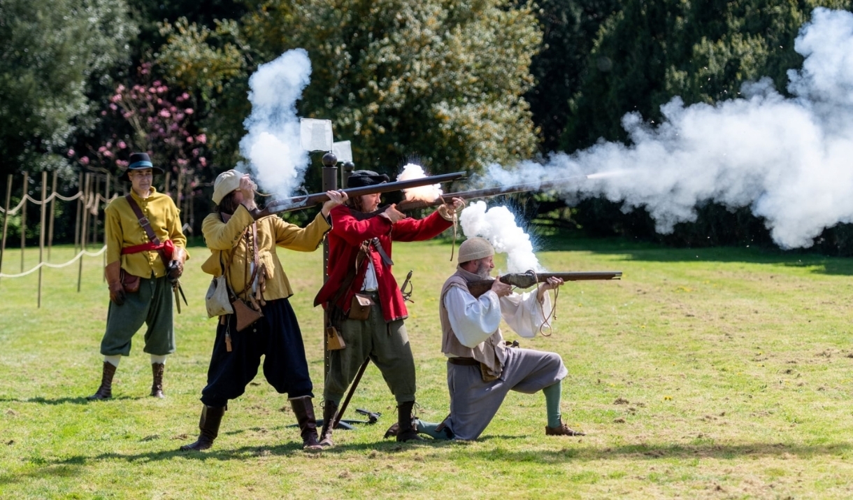 An image of the Wardour Garrison at The Bishop's Palace for History Alive: 17th Century Re-Enactment