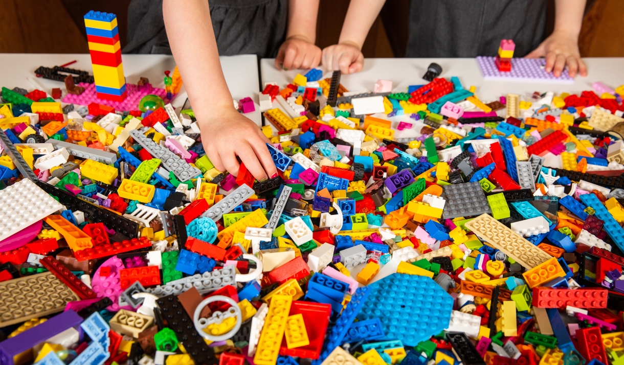 Child playing with building bricks