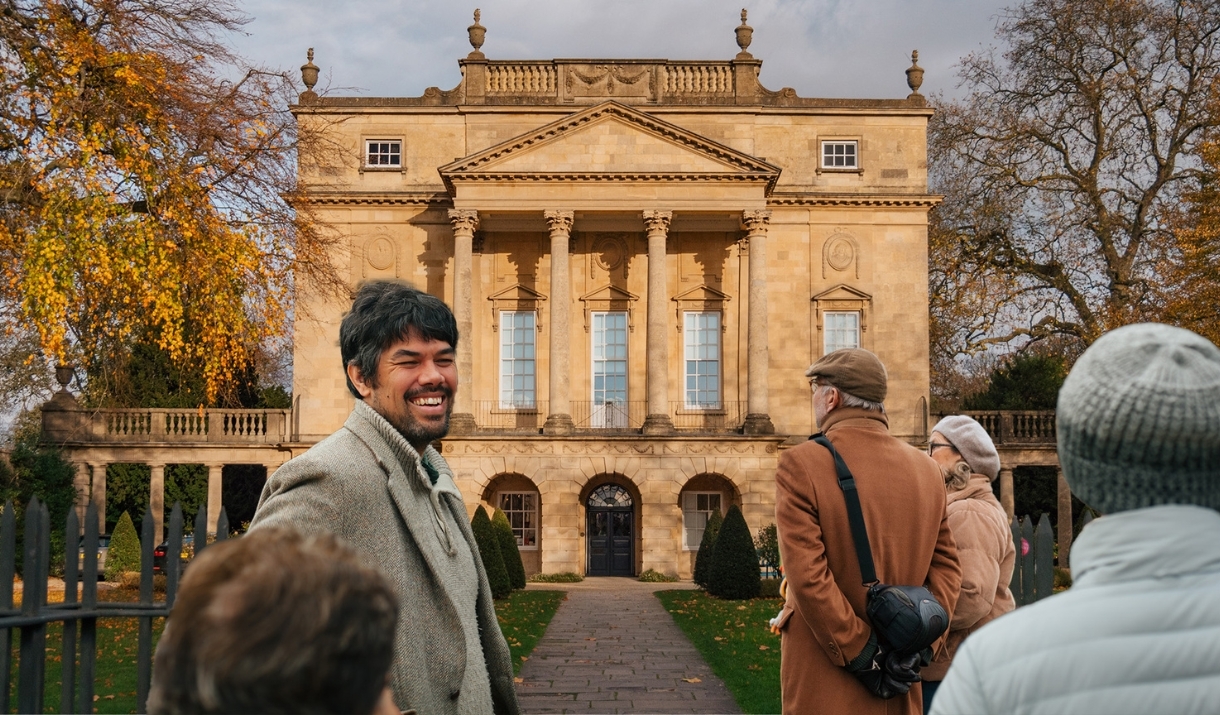 Jules discussing the Holburne with a tour group