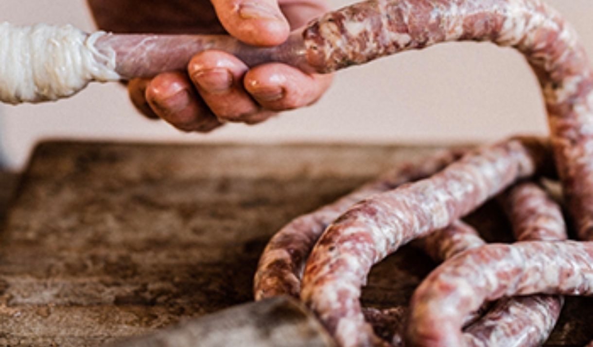 a sausage being made
