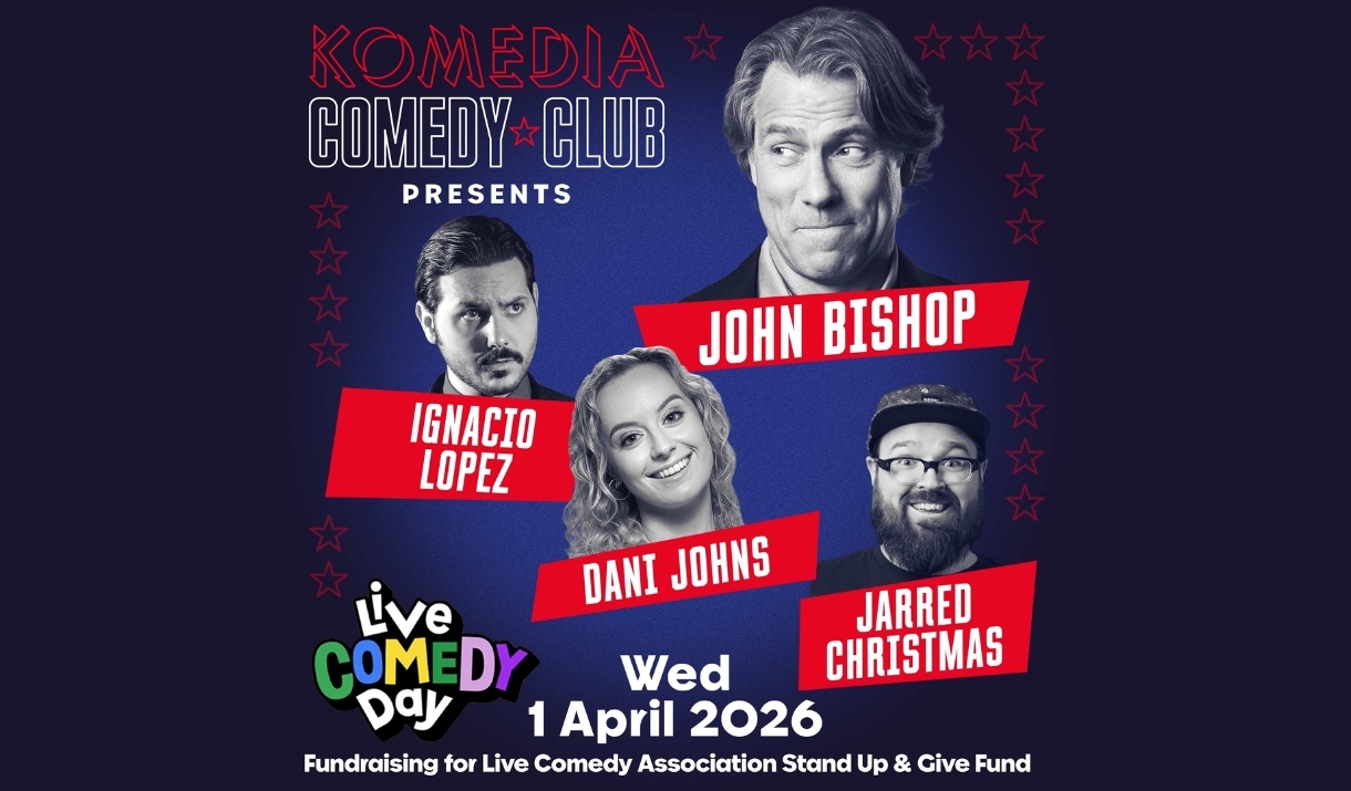 A poster advertising a Komedia Comedy Club special featuring John Bishop.
