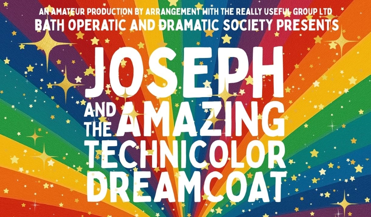 A rainbow and sparkle infused background feature the title of the show.