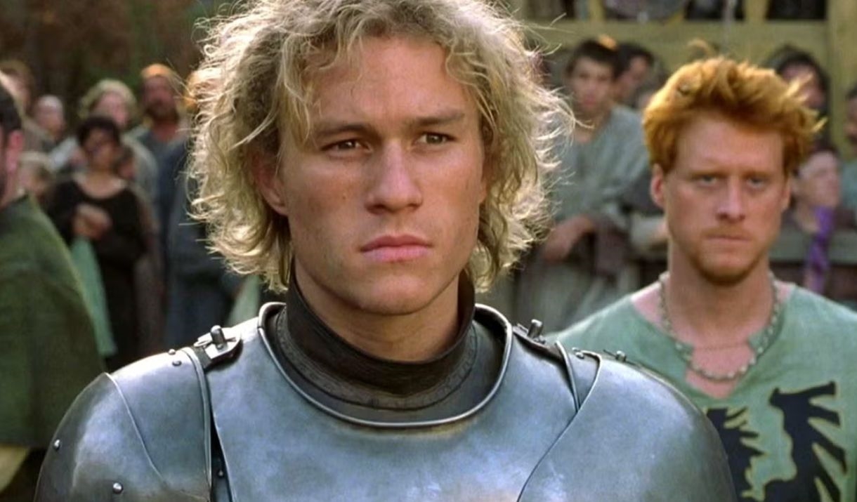 heather ledger standing in character in the role for A Knights Tale