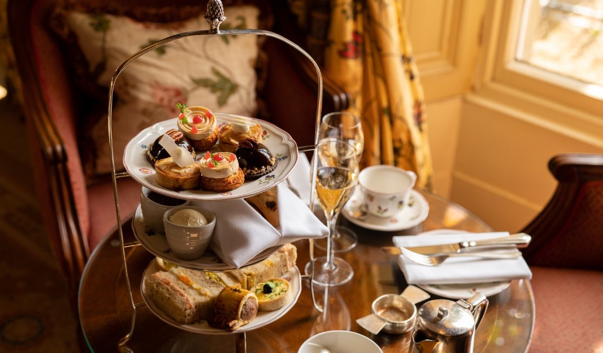 An afternoon tea at Lucknam Park in Colerne, near Bath