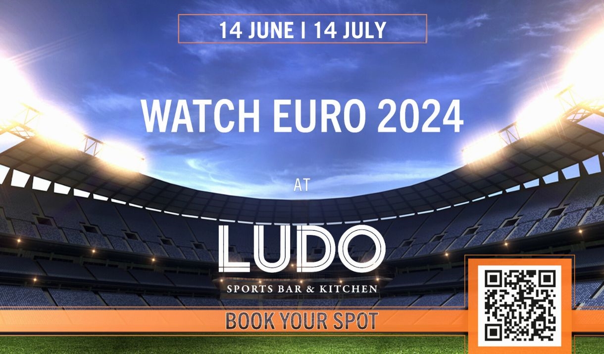 Picture of a stadium with the text - Watch Euro 2024 at Ludo