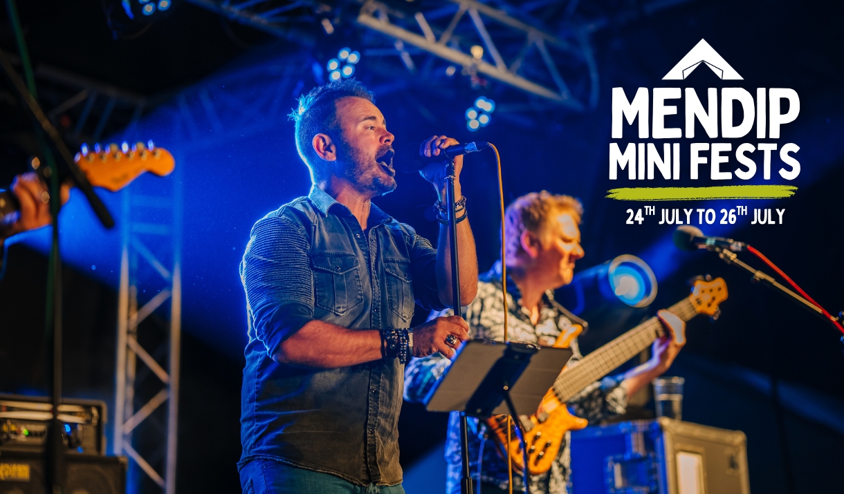 Image showing the band Supervision playing on stage. They will appear at Mendip Basecamp in July