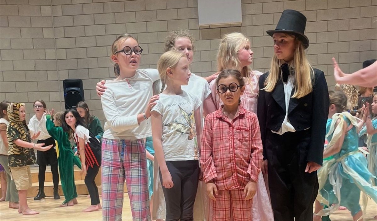 children performing a show