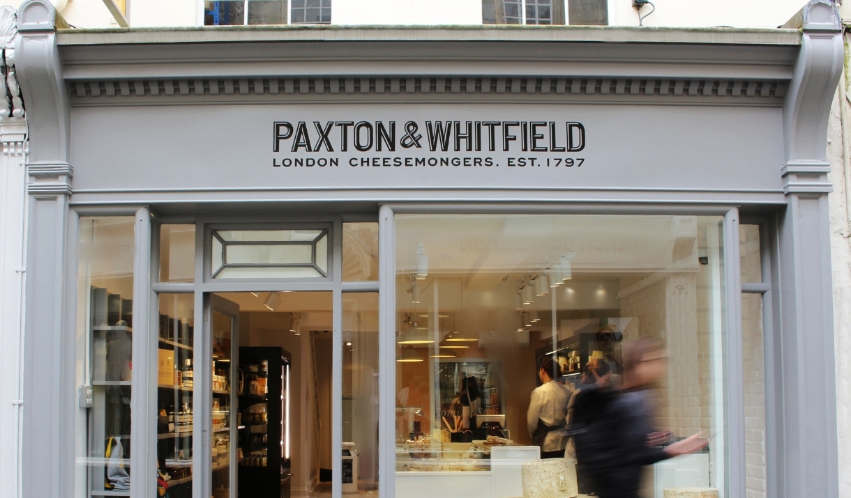 The exterior of the Paxton & Whitfield cheesemonger in Bath