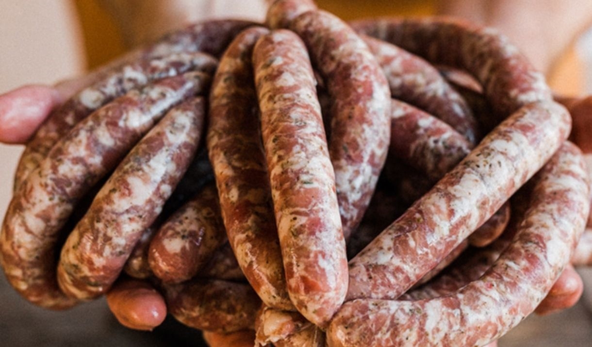 a handfull of sausages