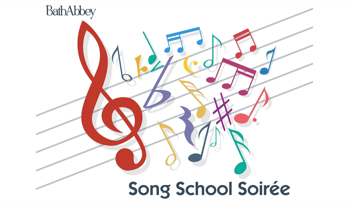 Colourful Musical notes against a white background