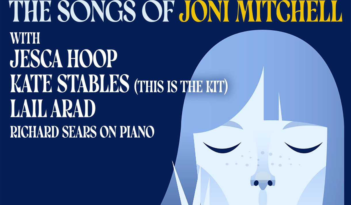 A poster advertising a 'Songs of Joni Mitchell' show at Komedia Bath