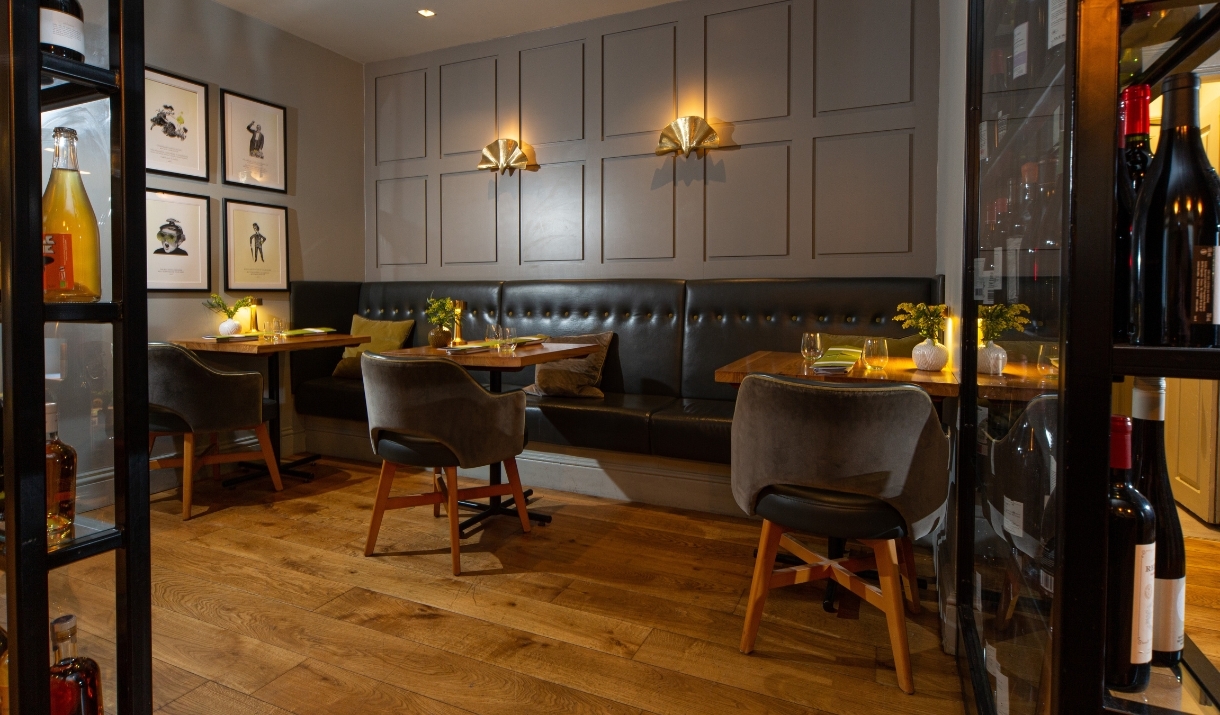 Interior of the Olive Tree Restaurant in Bath, Somerset