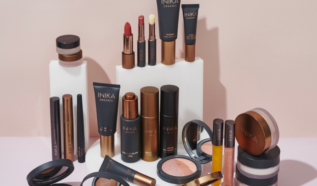 different makeup products on a display