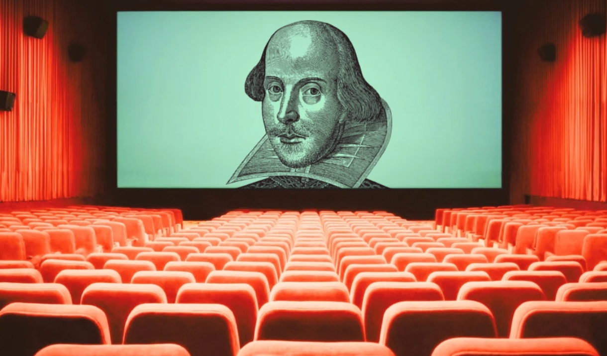 Shakespeare portrait on theatre stage