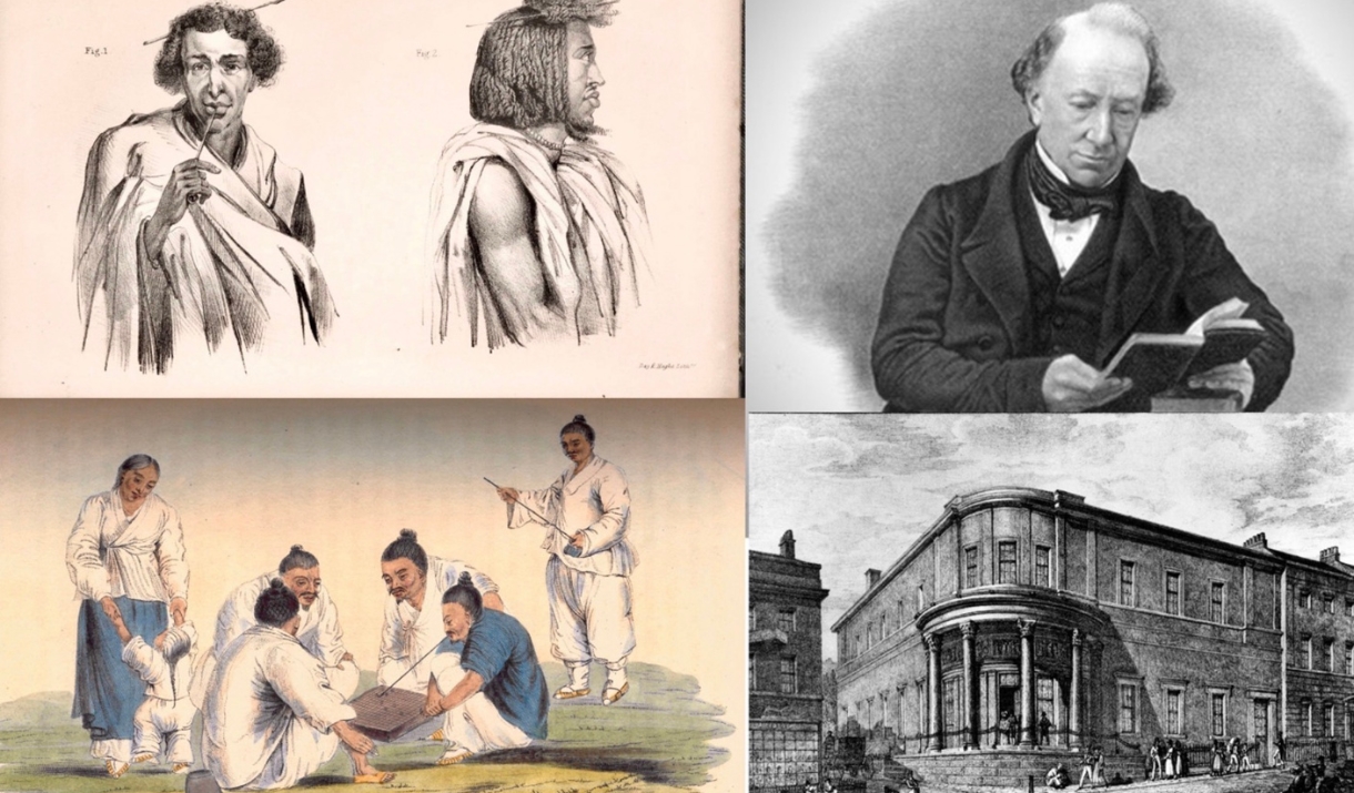 4 drawings of Prichard, building and people