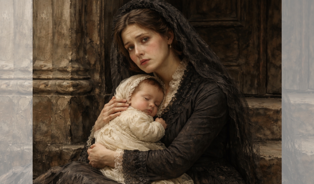 painting of woman and child