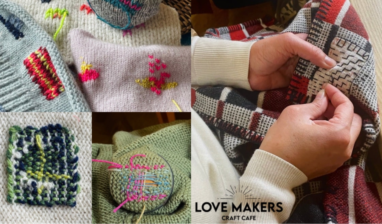 Various sewing techniques and someone mending