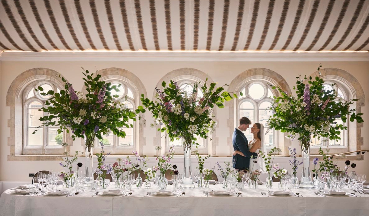 Couple at wedding venue