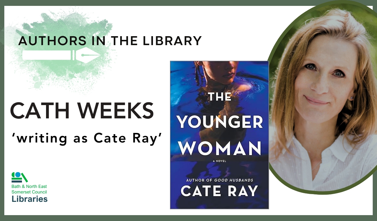 Author in the Library. Cath Weeks writing as Cate Ray.