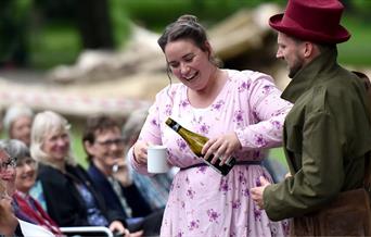 Two actors perform Sense and Sensibility