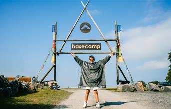 The entrance to Basecamp at Mendip Activity Centre