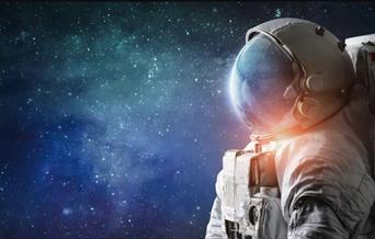 Astronaut looking out into space