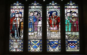 Stained glass window at Bath Abbey