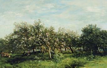 A painting of blossom trees