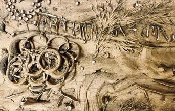 Image showing a cast of a botanical collage in plaster