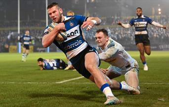 Will Butt of Bath Rugby scores a try