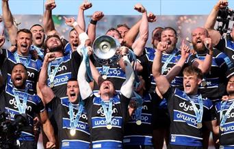 rugby men celebrating a win
