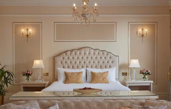 Photograph of a bed at Bathen House Hotel