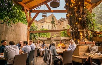 Al fresco out door terrace at Corkage