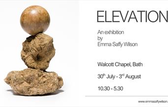 A poster advertising an art exhibition by Emma Saffy Wilson at Walcot Chapel in Bath
