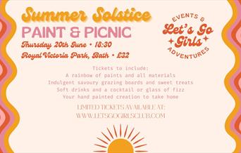 Colourful and groovy poster for a paint and picnic event in Bath